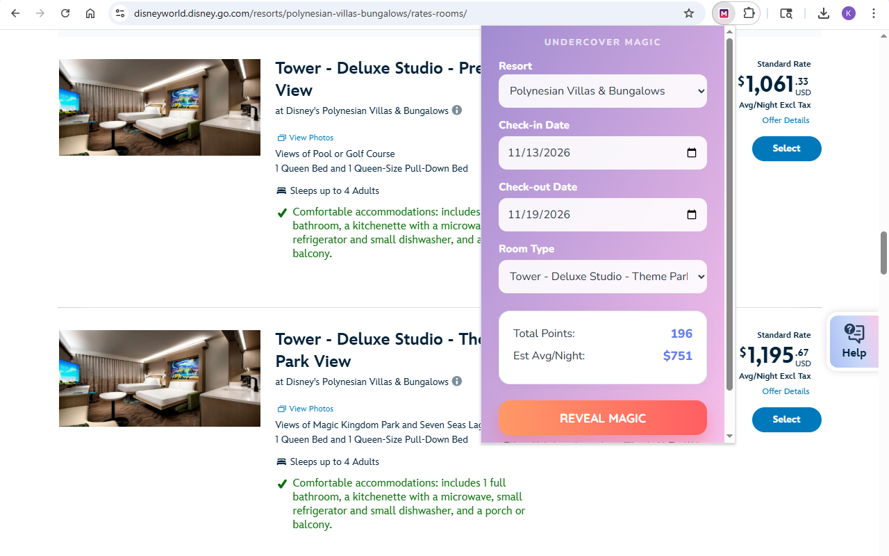 Screenshot demonstrating the browser add-on's side panel with savings breakdown.